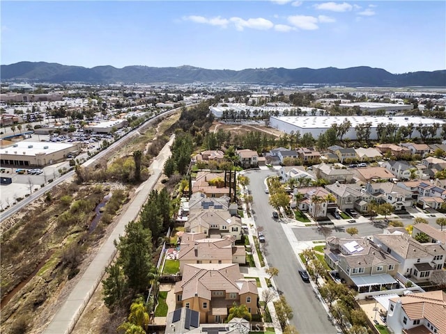 aerial view with a residential view and a mountain view