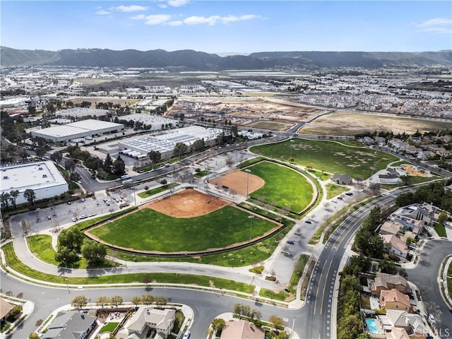 aerial view with a mountain view