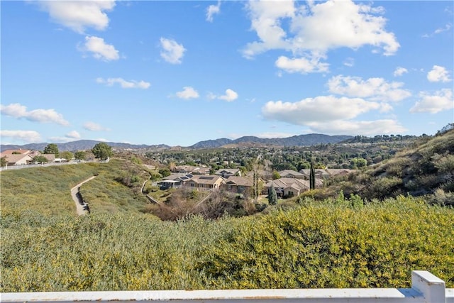 mountain view with a residential view