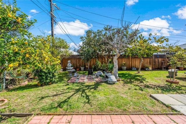 view of yard with fence