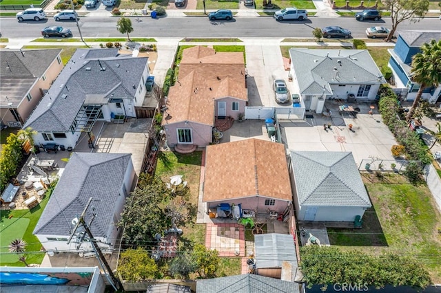 bird's eye view with a residential view