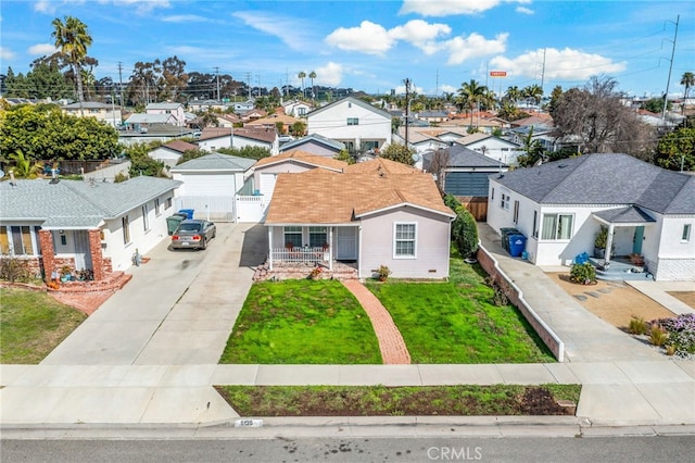 drone / aerial view featuring a residential view