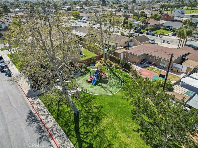 drone / aerial view featuring a residential view