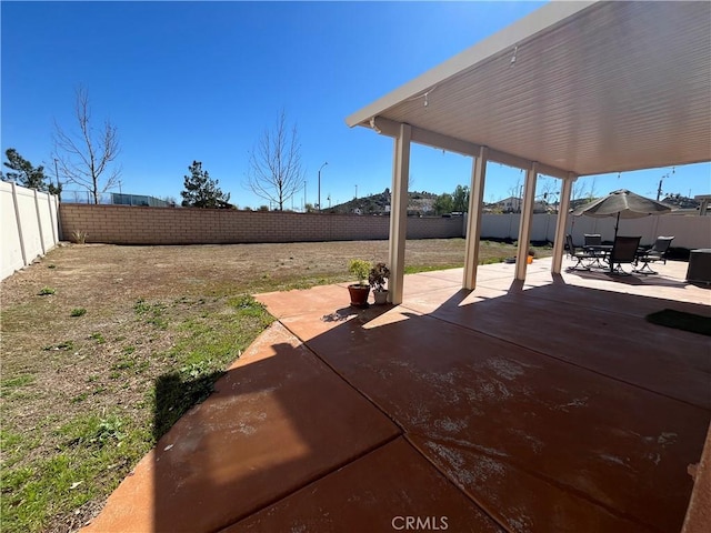 view of patio / terrace featuring a fenced backyard