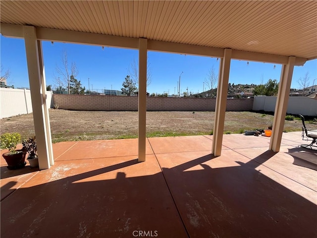 view of patio / terrace featuring a fenced backyard