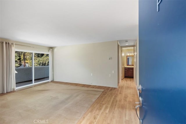 empty room featuring light wood-type flooring