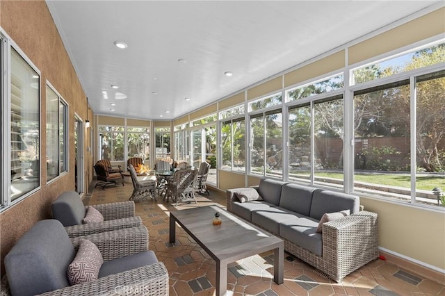 sunroom / solarium featuring visible vents