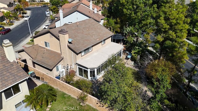 aerial view with a residential view