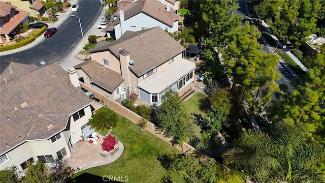 drone / aerial view with a residential view