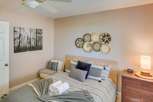 633 Arth Dr, Crestline, CA 92325 - bedroom with baseboards and ceiling fan