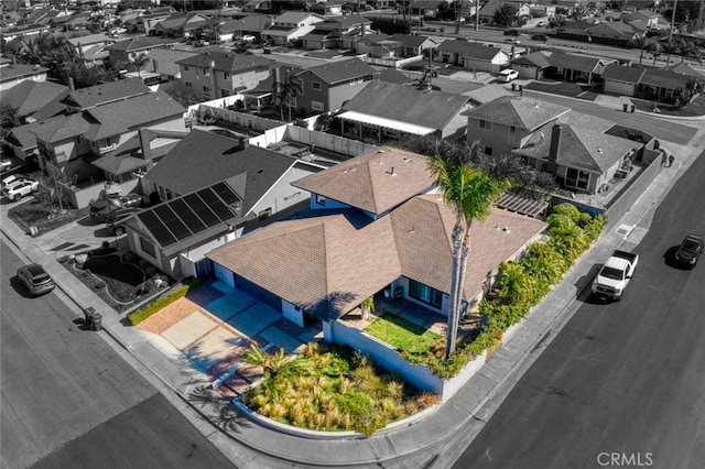 bird's eye view with a residential view