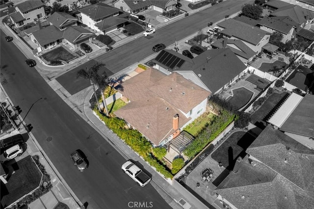 bird's eye view with a residential view