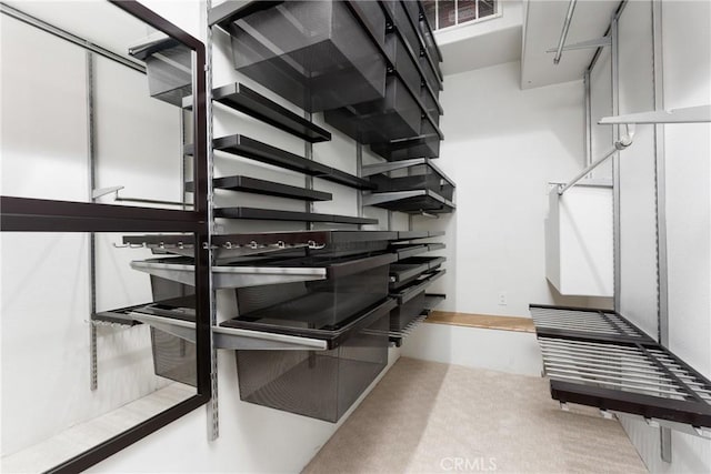 spacious closet featuring visible vents