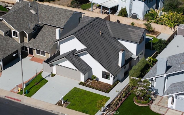 drone / aerial view with a residential view