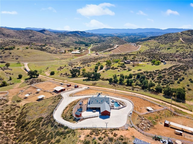 bird's eye view featuring a mountain view