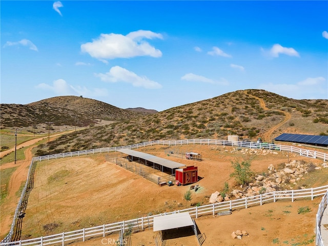 view of mountain feature featuring a rural view