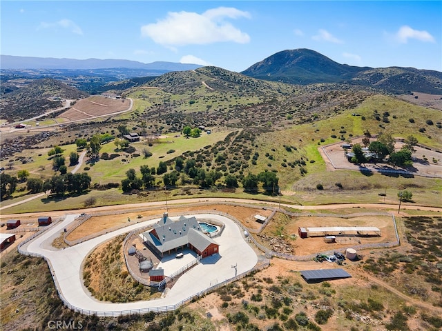 aerial view featuring a mountain view