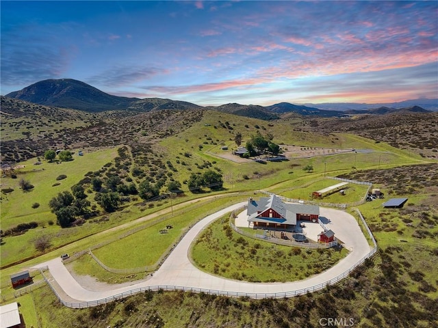 aerial view featuring a mountain view