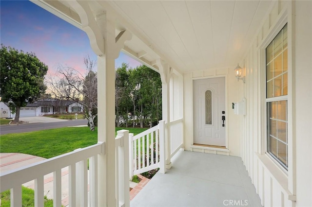 view of patio with a porch