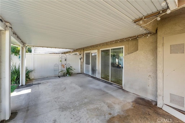 view of patio / terrace with fence