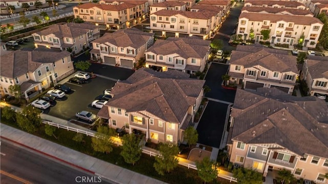 drone / aerial view with a residential view