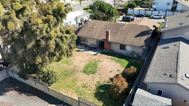 aerial view with a residential view