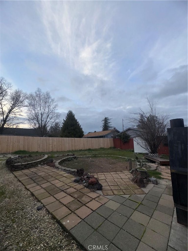 view of patio featuring fence private yard