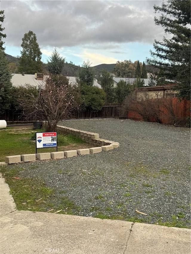 view of yard featuring fence