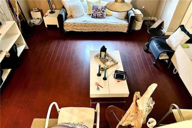 living room with wood-type flooring