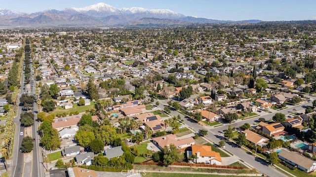 bird's eye view with a mountain view and a residential view