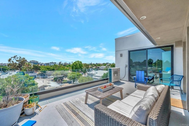 balcony featuring an outdoor living space