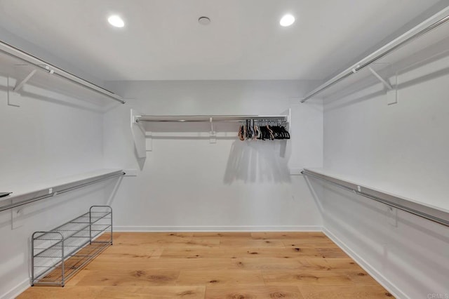 spacious closet featuring wood finished floors