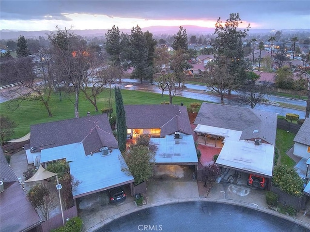 aerial view featuring a residential view