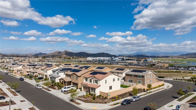 aerial view with a residential view and a mountain view