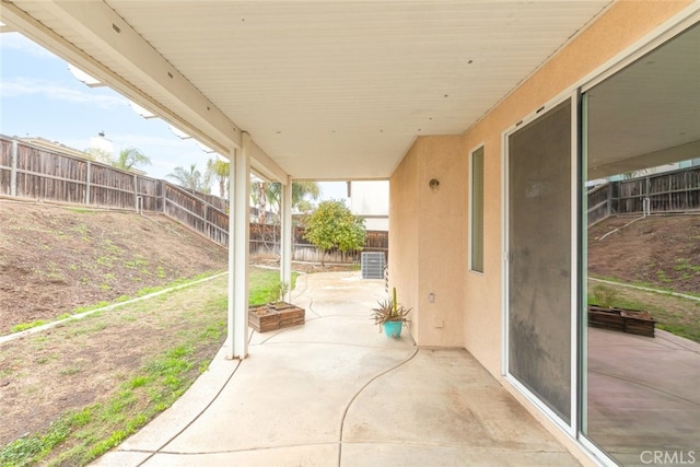 view of patio with a fenced backyard