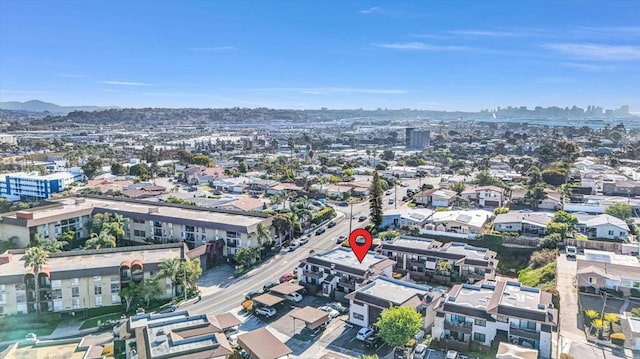 drone / aerial view with a view of city