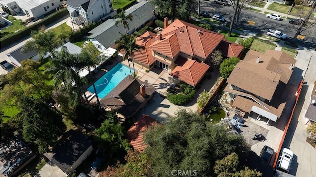 bird's eye view with a residential view