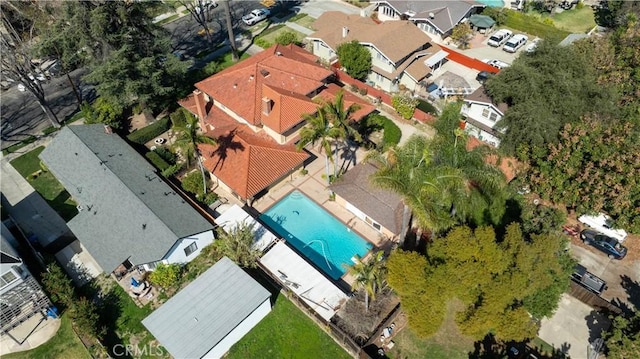 aerial view with a residential view