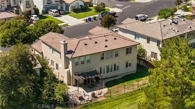 aerial view with a residential view