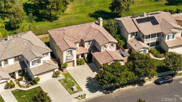 aerial view with a residential view