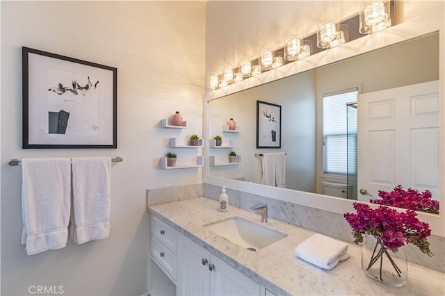 bathroom with toilet and vanity