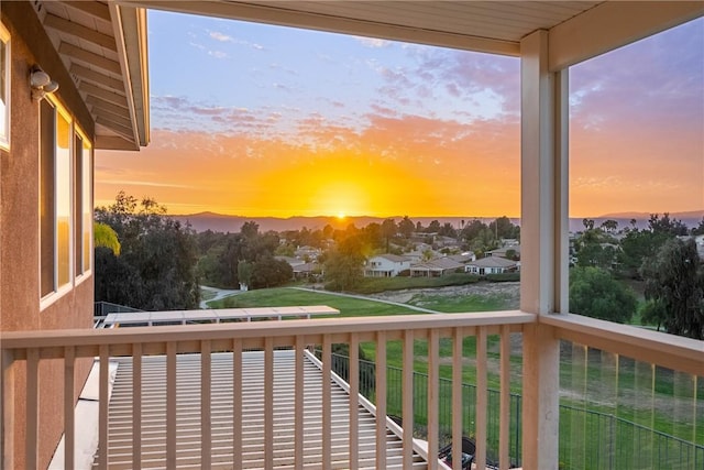 balcony with a residential view