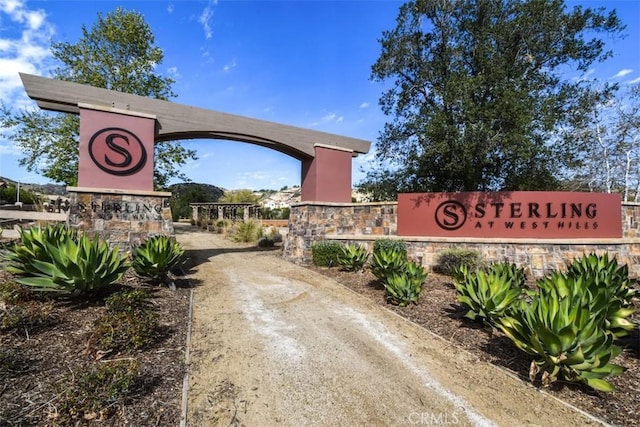 view of community sign