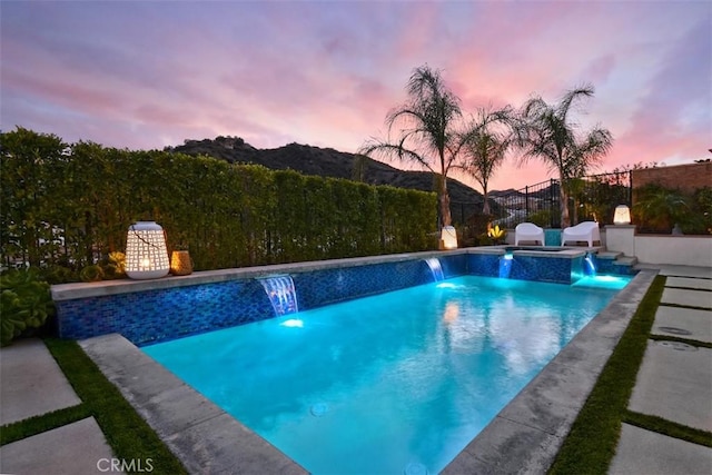 view of pool featuring a fenced backyard and a fenced in pool