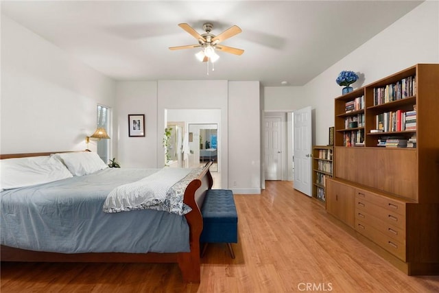 bedroom featuring light wood-type flooring