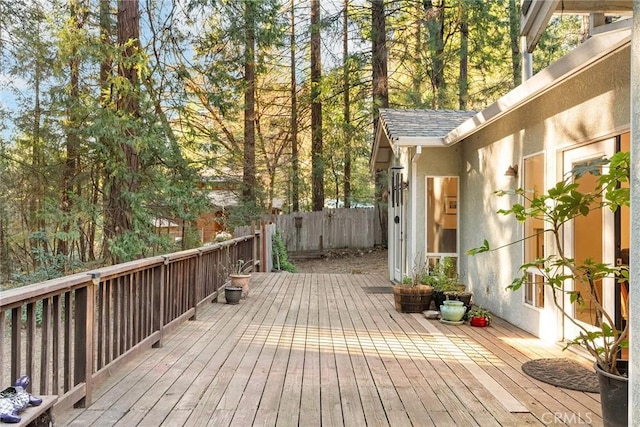 wooden terrace with fence