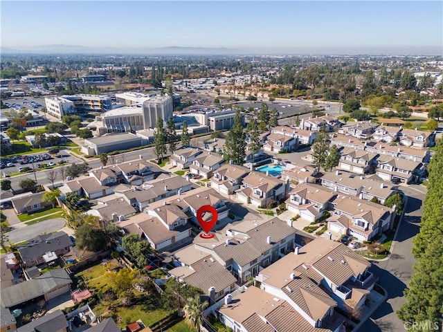 aerial view with a residential view