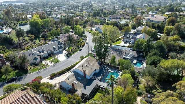 drone / aerial view with a residential view