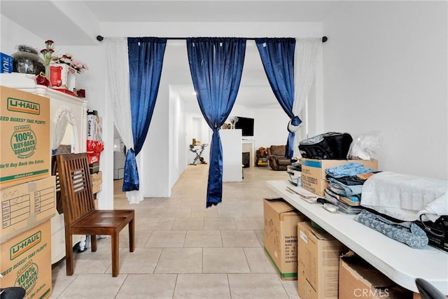 interior space with light tile patterned floors