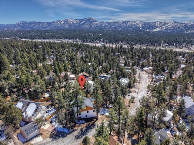 aerial view featuring a mountain view